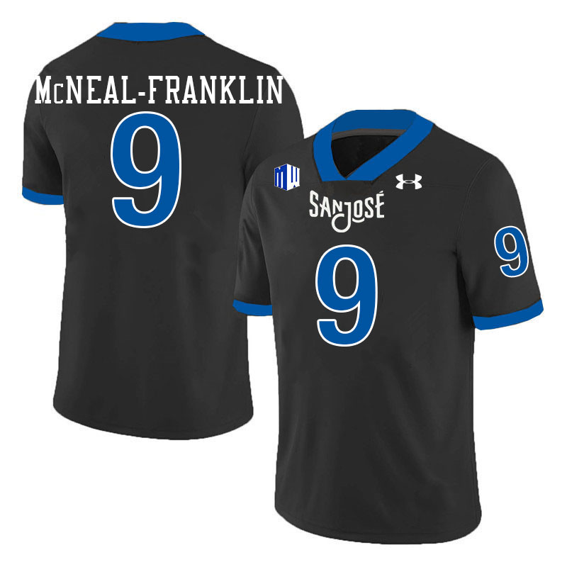 #9 Noah McNeal-Franklin SJSU Jersey,San Jose State Spartans Football Jersey College Uniforms-Black
